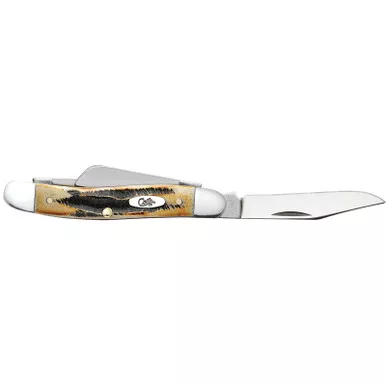 Case 03578 Stockman Medium 2.57"/1.88"/1.71" Folding Clip/Sheepsfoot/Spey Plain Mirror Polished Tru-Sharp SS Blade/Brown Jigged 6.5 BoneStag Handle