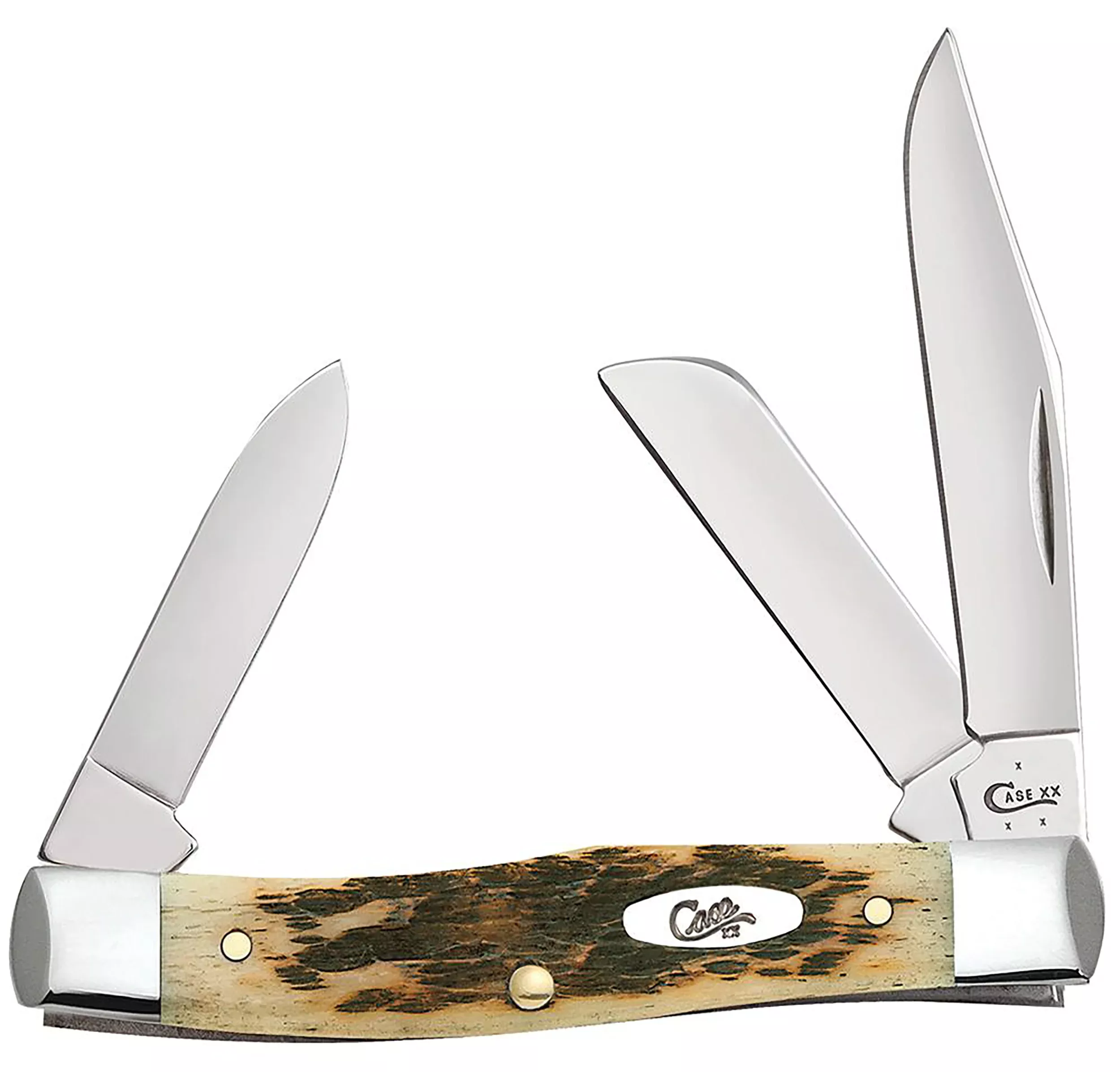 Case Stockman, Case 00079 Amber Bone Peach Seed Jig Med Stockman