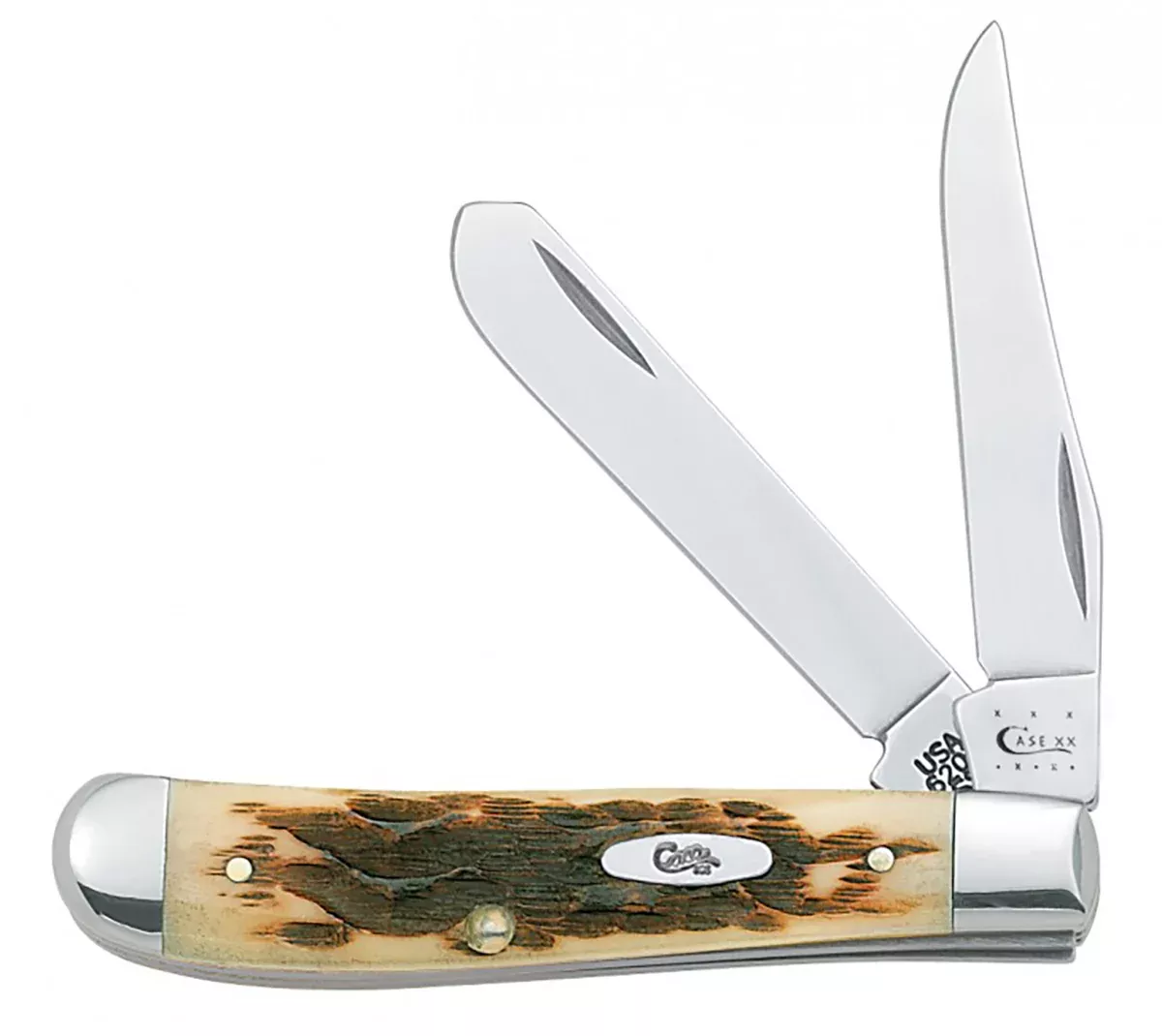 Case Trapper, Case 00013 Amber Bone Peach Seed Jig Mini Trapper