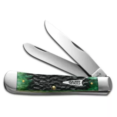 Case XX Trapper Jigged Bermuda Green Bone 10858 Stainless Pocket Knife