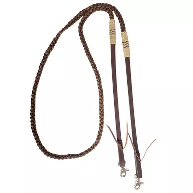 CASHEL COMPANY Adjustable Flat Brown Braid Roping Rein (SA-RRBR-BR)