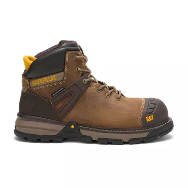 CAT Men's Excavator Superlite Waterproof Carbon Composite Toe Dark Beige Work Boots (P91218)
