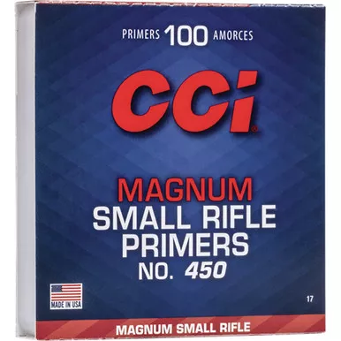 CCI 17 Rifle Primers 450 Magnum Small, Yellow, 1000 Count