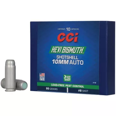CCI 3710B HEVI-Bismuth 10mmAuto 95gr Shotshell #8Shot 10 Per Box/20 Case
