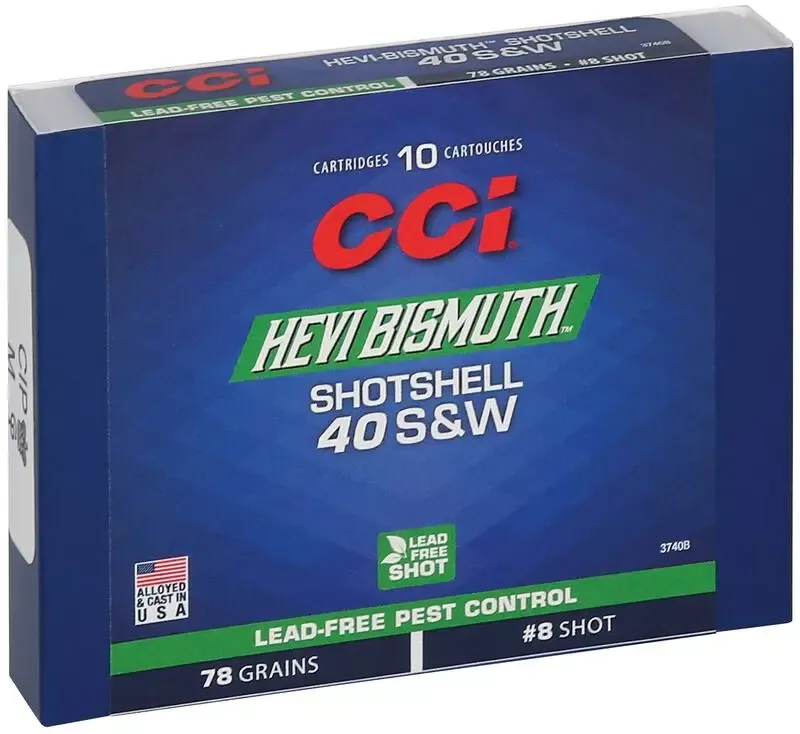CCI Pest Control Hevi-Bismuth 40 S&W Ammo Shotshell #8 Shot 10 Rounds 3740B