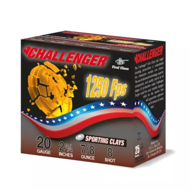 Challenger First Class 20 Gauge Ammo 2 3/4" #8 Shot 25 Rounds