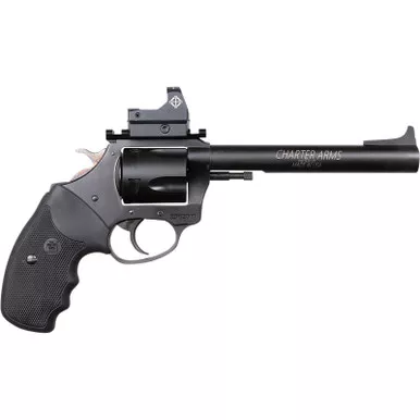 Charter Arms 64465 Mastiff Target Large Frame 44 Special 5 Shot, 6" Black Nitride Stainless Steel Barrel, Cylinder & Frame, Black Rubber Grip, Sightmark Micro Optic, Exposed Hammer