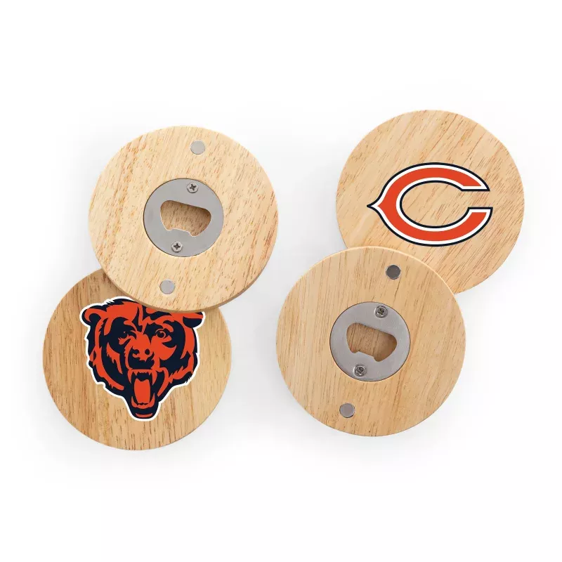 Chicago Bears – Coasters with Bottle Openers Set of 4
