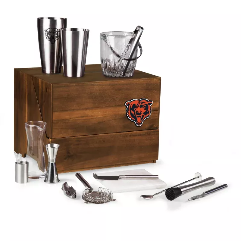 Chicago Bears – Madison Acacia Tabletop Bar Set