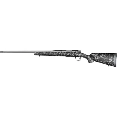 Christensen Arms 8010112100 Mesa FFT 300 PRC 3+1 22" Threaded Barrel, Tungsten Gray Cerakote, Black with Gray Webbing Stock, Left Hand