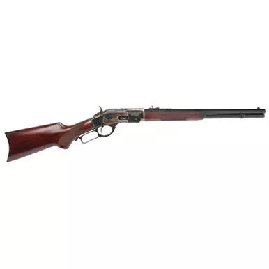 Cimarron CA206 1873 Short Deluxe Full Size 44 Special 10+1, 20" Blued Octagon Steel Barrel, Color Case Hardened Steel Receiver, Walnut Fixed Pistol Grip Stock, Right Hand