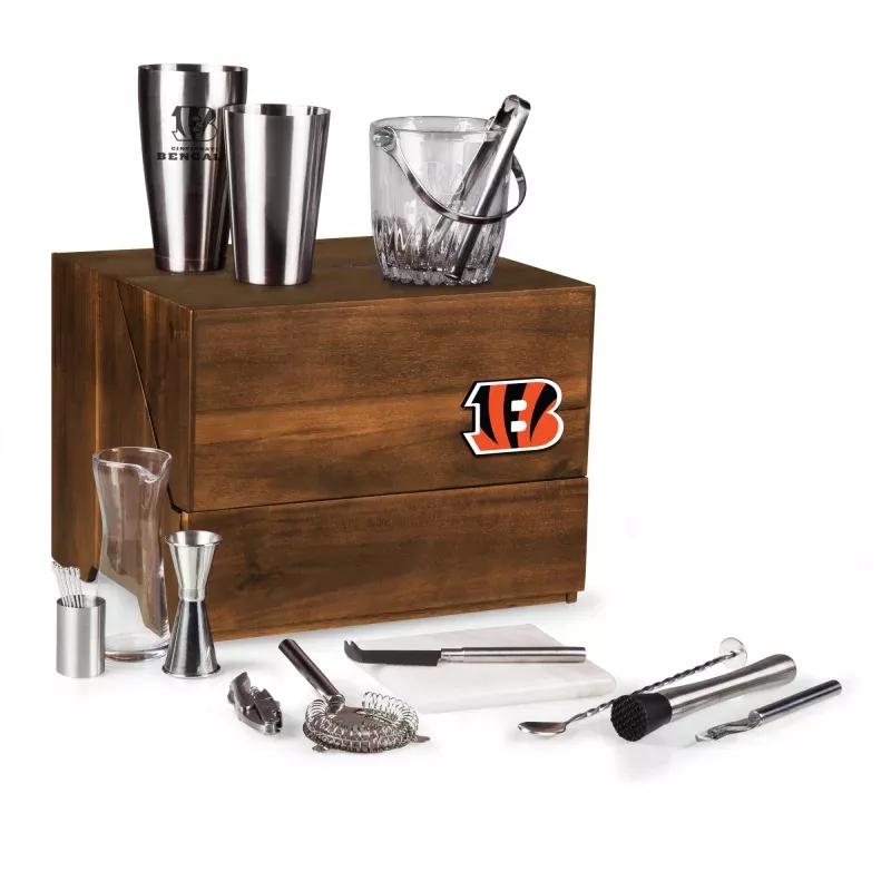 Cincinnati Bengals – Madison Acacia Tabletop Bar Set