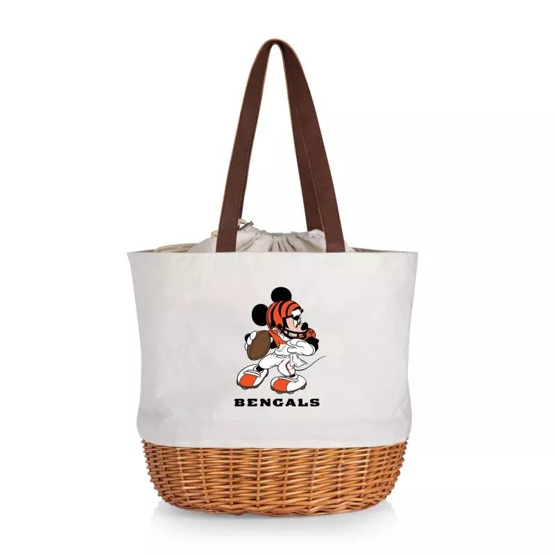 Cincinnati Bengals Mickey Mouse – Coronado Canvas and Willow Basket Tote