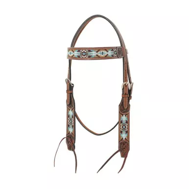 CIRCLE Y Buckskin Beaded Browband Headstall (1072-10-S5)