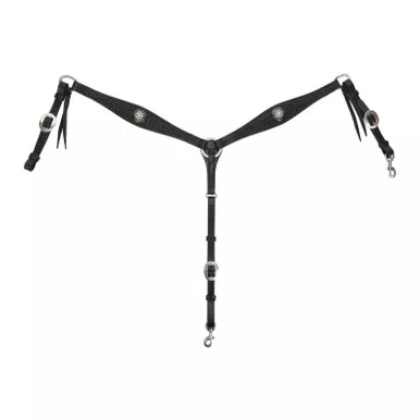 CIRCLE Y Dark Rider Shaped Spider Breast Collar (1075-20-AB)