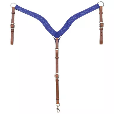 CIRCLE Y Marfa Lights Suede Royal Blue Breast Collar (1070-20-AK)