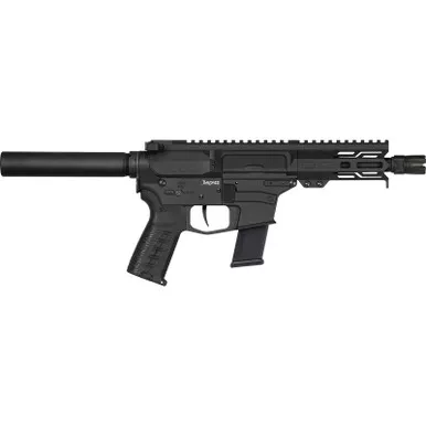 CMMG 45AE70FAB Banshee MKG 45 ACP 13+1 5" Black Nitride Medium Taper Threaded Barrel, EML 4" M-LOK Handguards, Black Armor Cerakote Aluminum Picatinny Rail Receiver, Pistol Tube, CMMG Zeroed Grips