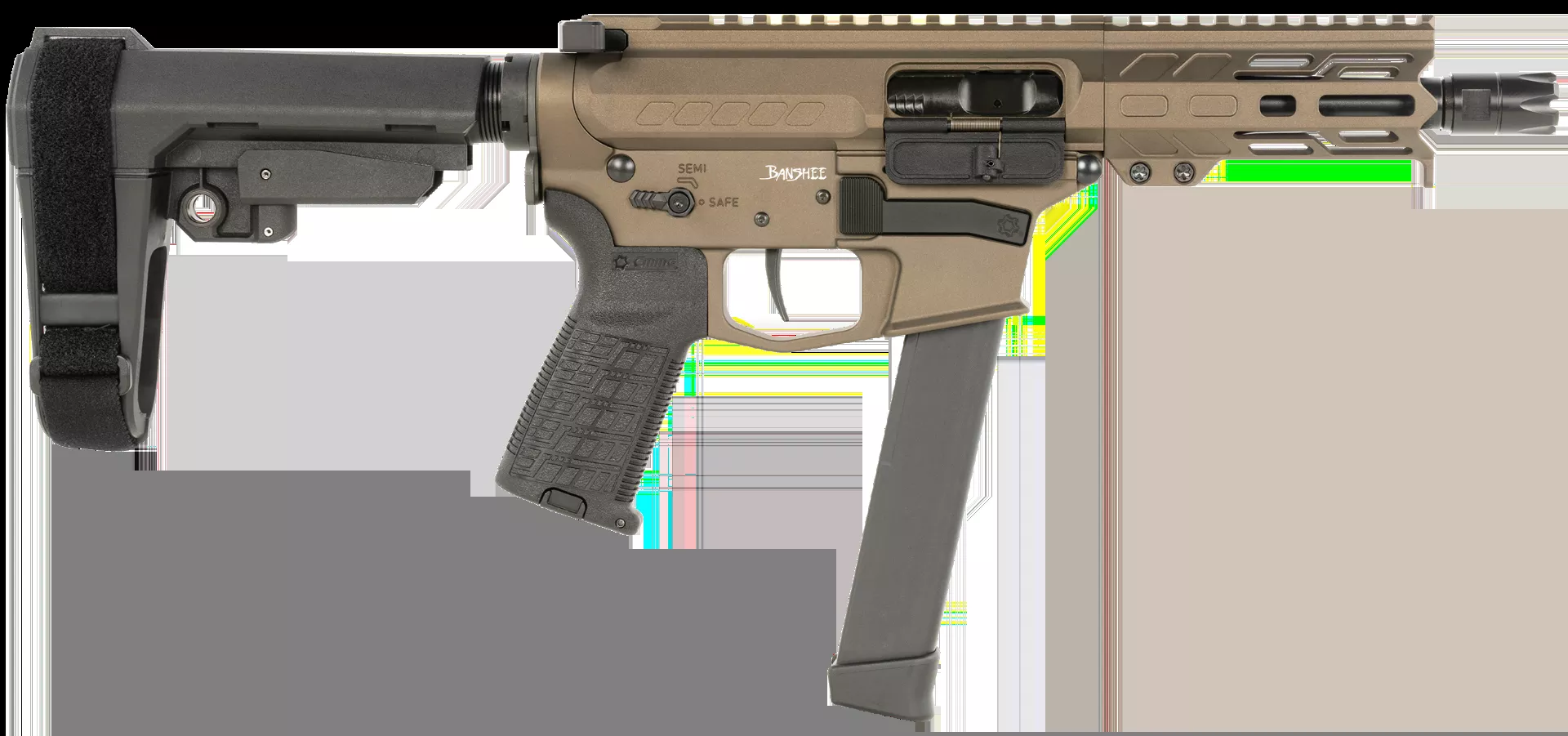 CMMG Banshee 9mm Tactical Pistol 5″ Midnight Bronze 99A290F-MB