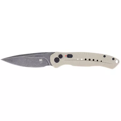 CobraTec Knives TANDIABLOAUTO Diablo 3.50" Folding Black Stonewashed D2 Steel Blade, 4.75" Tan Textured G10 Scales Handle