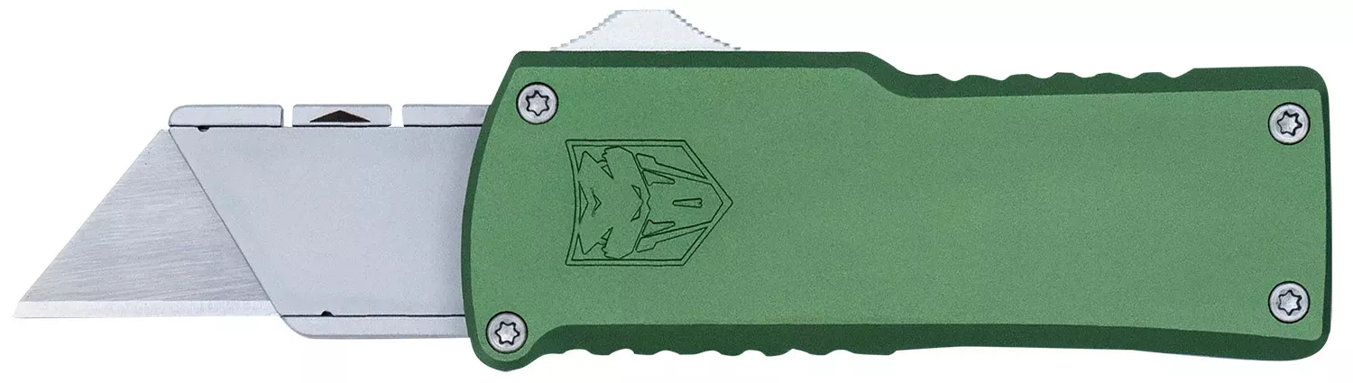 CobraTec Utility OTF Knife 3.38" Aluminum OD Green CTOTFUTODG