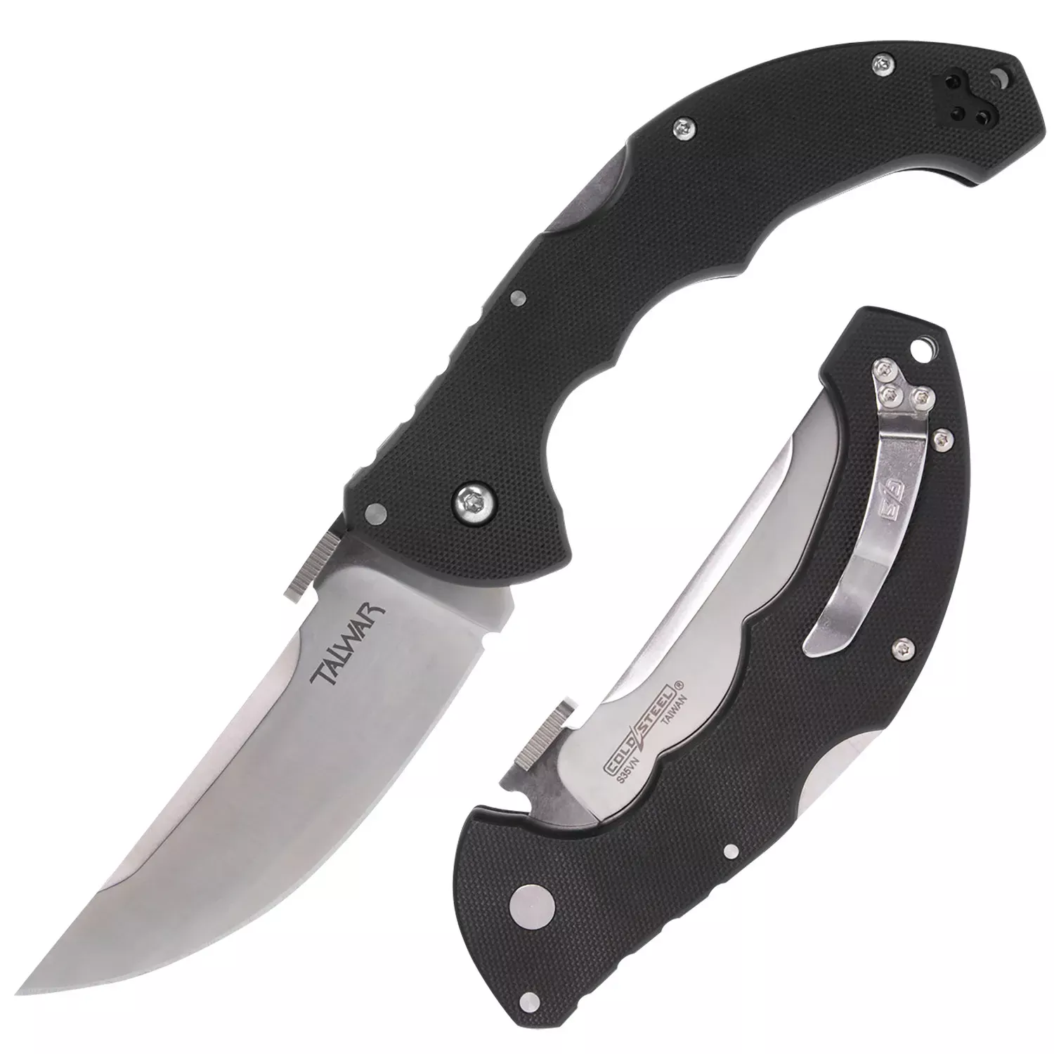 Cold Steel 4" Folding Straight Back Plain S35VN Blade 5.25" G10 Handle Includes Belt Clip