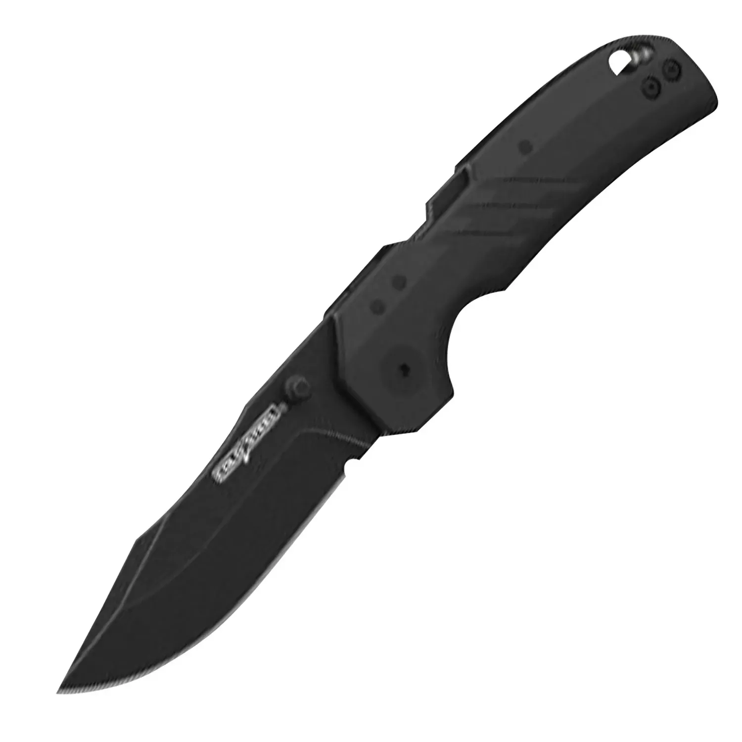 Cold Steel Engage 3″ Folding Clip Point Plain Black PVD Stonewashed AUS-10A SS Blade 4.11″ Black GFN Handle