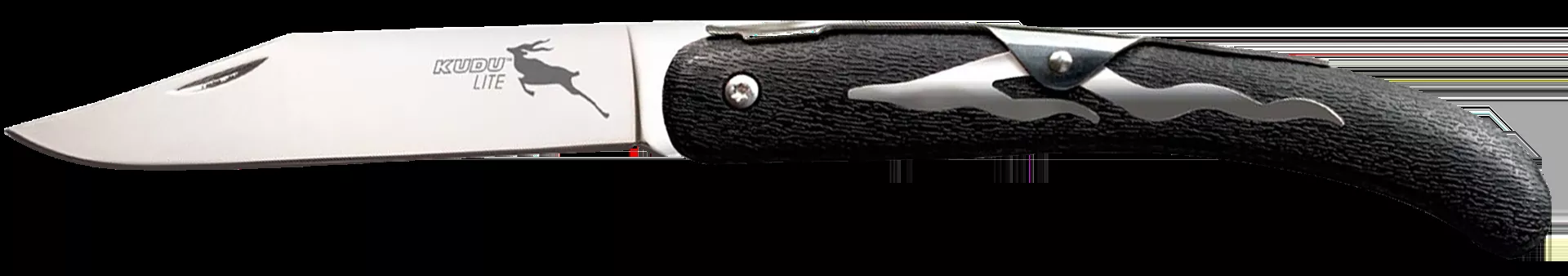 Cold Steel Kudu Lite Knife 4.25" Folding Clip Point Plain Satin 5Cr15MoV SS Blade, 5.75" Black Textured Zy-Ex Handle CS20KJZ