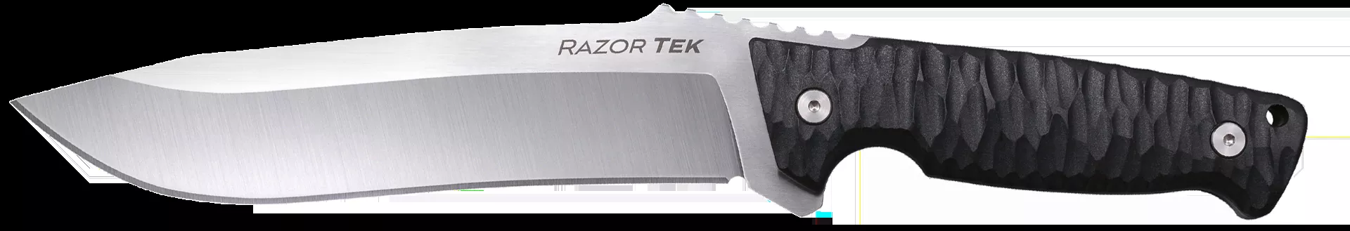 Cold Steel Razor Tek EDC 6.50" Fixed Clip Point Plain Satin 4116 Krupp SS Blade, 6.13" Black Textured GFN Handle CSFX65RZR