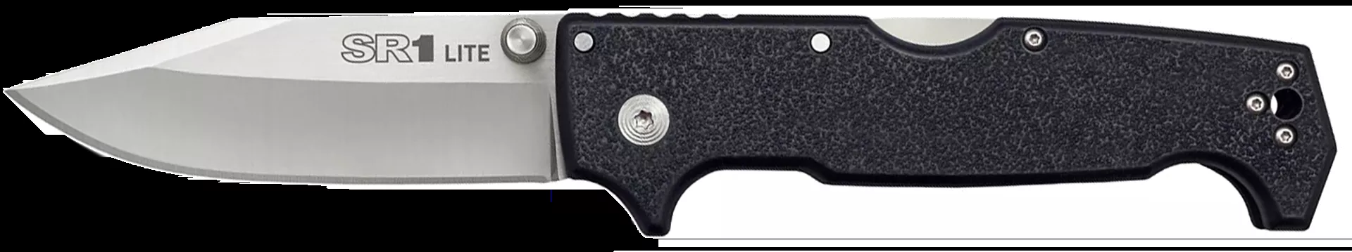Cold Steel SR1 Lite 4″ Folding Clip Point Plain Stonewashed 8Cr14MoV SS Blade, 5.63″ Black Textured Griv-Ex Handle CS62K1Z
