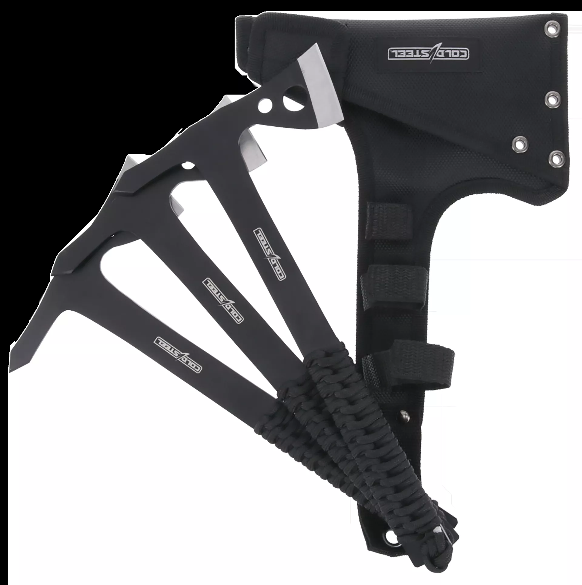 Cold Steel Throwing Axes 1.75" Black Oxide 420 Stainless Steel Blade, Paracord Wrap Handle, Set of 3 CSTH175AX3PK