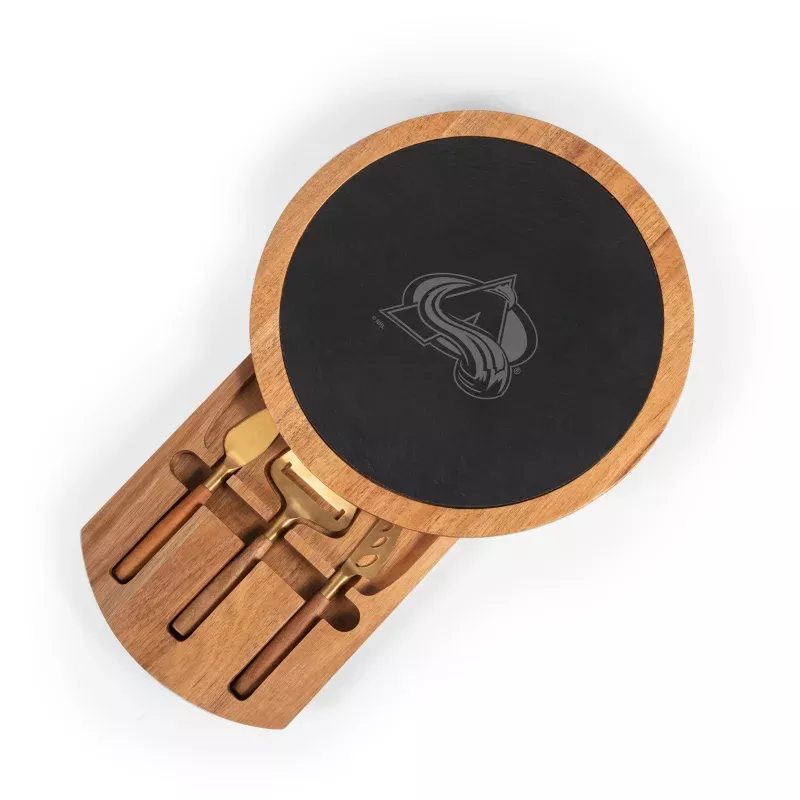 Colorado Avalanche – Insignia Acacia and Slate Serving Board with Cheese Tools
