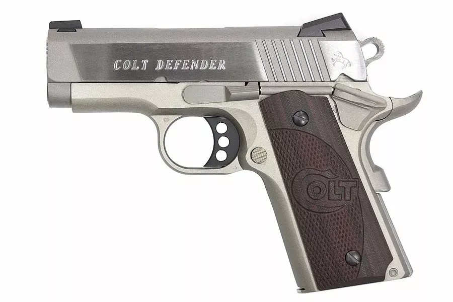 Colt Defender 45 ACP Pistol 3″ Stainless/Black Cherry Grip O7000XE
