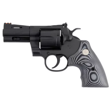 Colt Mfg PYTHONBM3FO Python 357 Mag/38 Special 6 Shot 3" Matte Blued Vent Rib Carbon Steel Barrel, Cylinder & Frame, Black/Gray G10 Grip, Exposed Hammer
