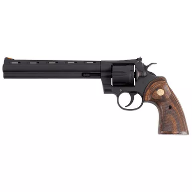 Colt Mfg PYTHONBM8WTS Python 357 Mag/38 Special 6 Shot 8" Matte Blued Vent Rib Carbon Steel Barrel, Cylinder & Frame, Wood Grip, Exposed Hammer
