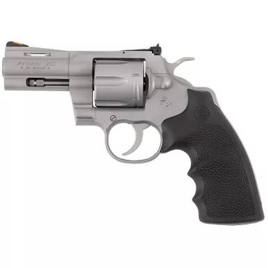 Colt Mfg PYTHONSM3RTS Python 357 Mag/38 Special 6 Shot 3" Matte Stainless Steel Recessed Target Vent Rib Barrel, Cylinder & Frame, Black Rubber Grip, Exposed Hammer
