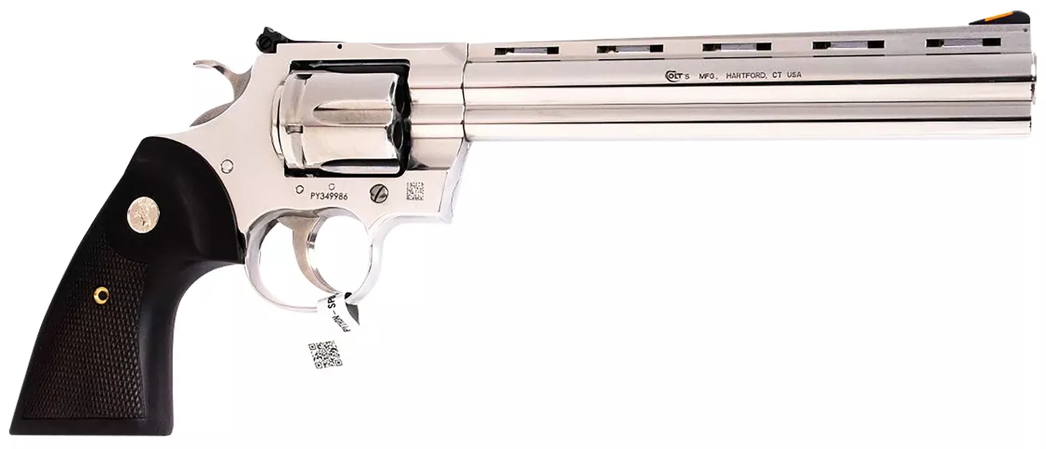 Colt Python Stainless .357Mag Revolver 6Rd 8″ Vent Rib Barrel Walnut Grips w/Medallion DA/SA PYTHONSP8WTS