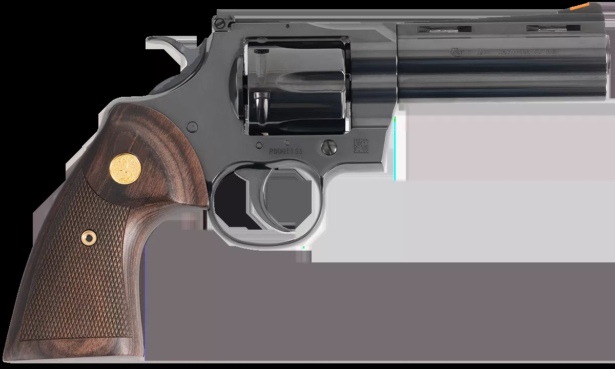 Colt Python Target .357Mag 6Rd 4.25″ Vent Rib Barrel Stainless Steel Fiber Optic Frt/Adj Rear Sight Walnut Grips PYTHONBP4WTS
