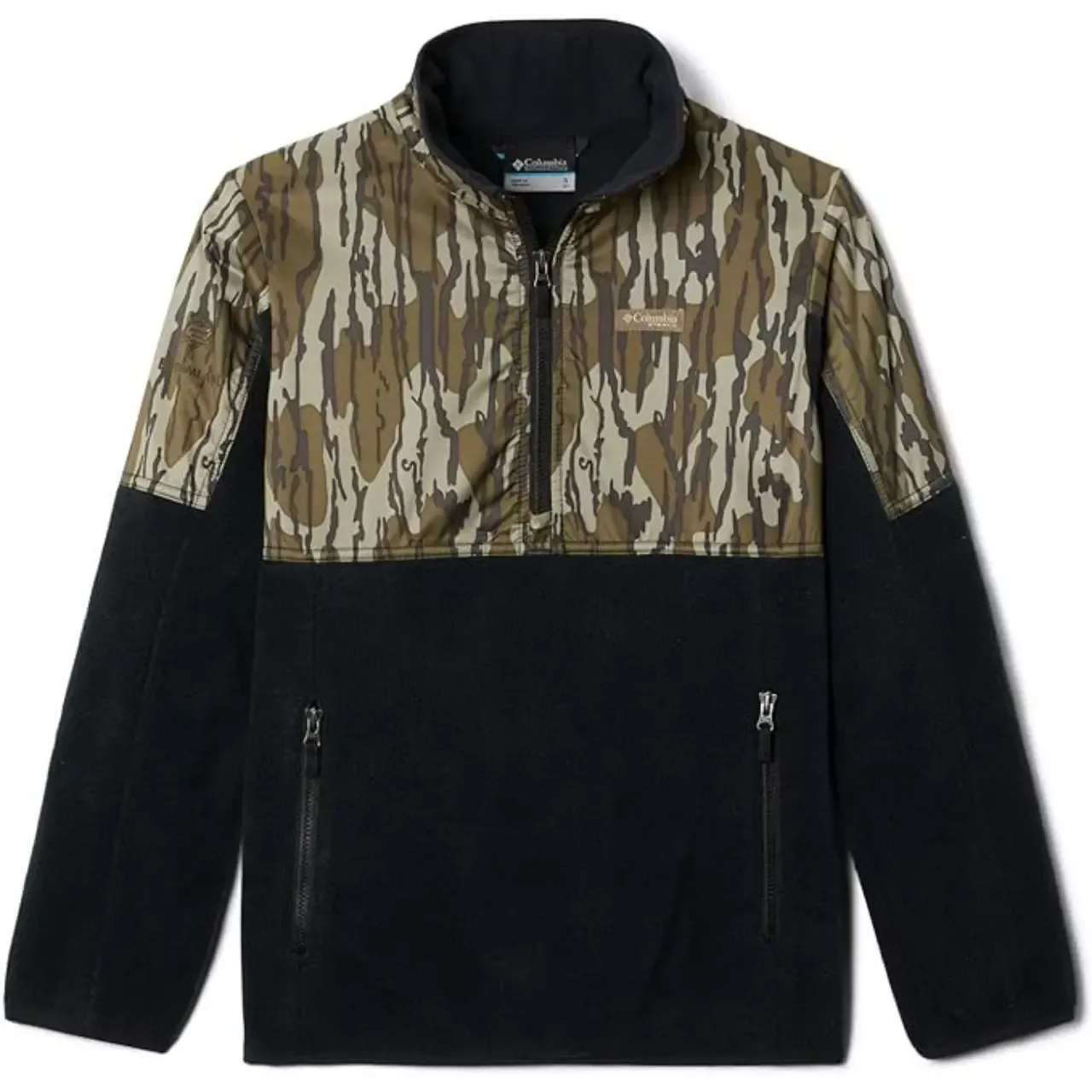Columbia Boys’ PHG Overlay 1/4 Zip Fleece Pullover - Black/Bottomland