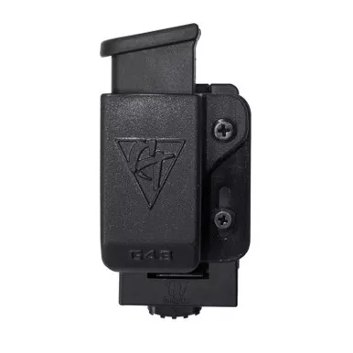 Comp-Tac C62243000LBKN Single Magazine Pouch with Push-Button Locking Mount (PLM™) for Glock 43, Left Side Carry