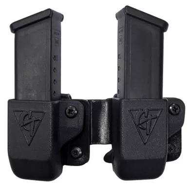 Comp-Tac Twin Magazine Pouch with Belt Clip for Double Stack Glock 9mm/.40