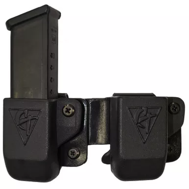 Comp-Tac Twin Magazine Pouch with Belt Clip for Single Stack 1911