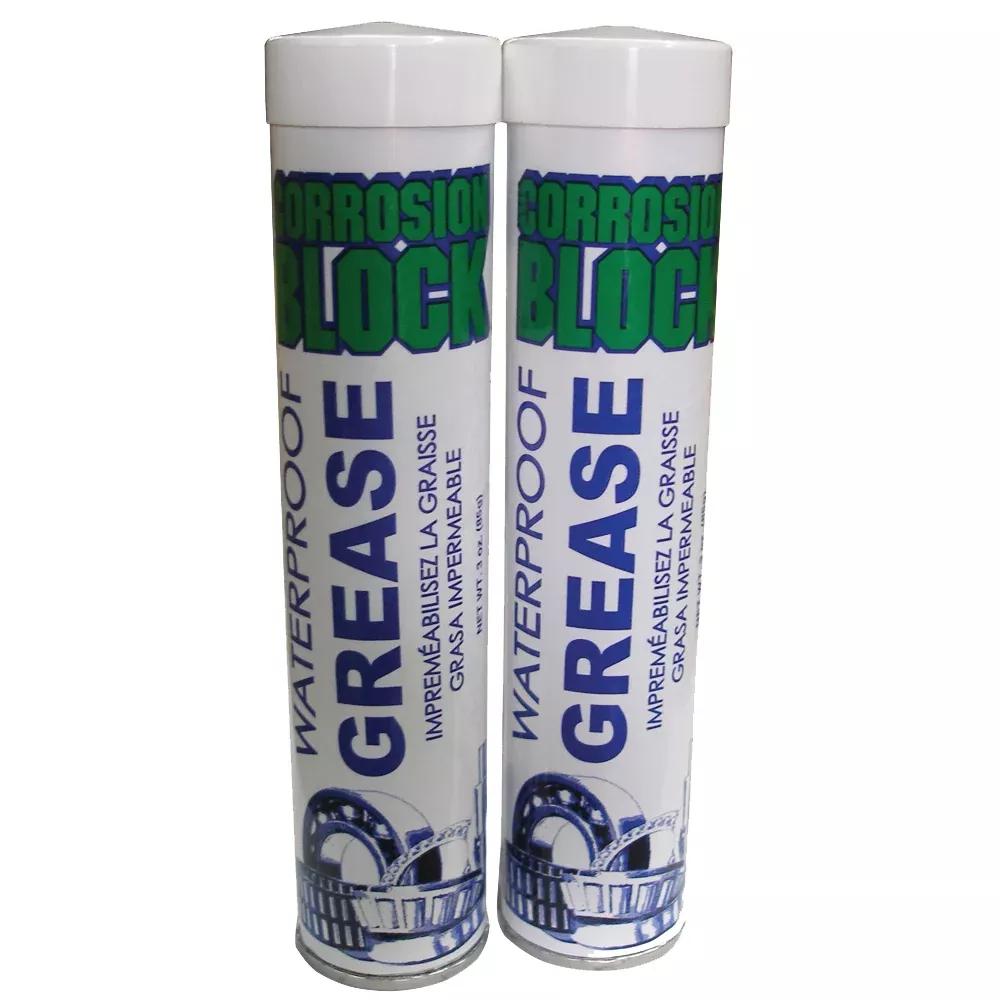Corrosion Block High Performance Waterproof Grease – (2) 3oz Cartridges – Non-Hazmat, Non-Flammable & Non-Toxic