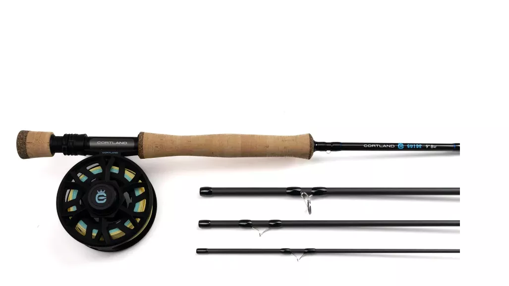 Cortland Saltwater Guide Fly Fishing Combo 9′ 8 wt 4-Piece Black 620100