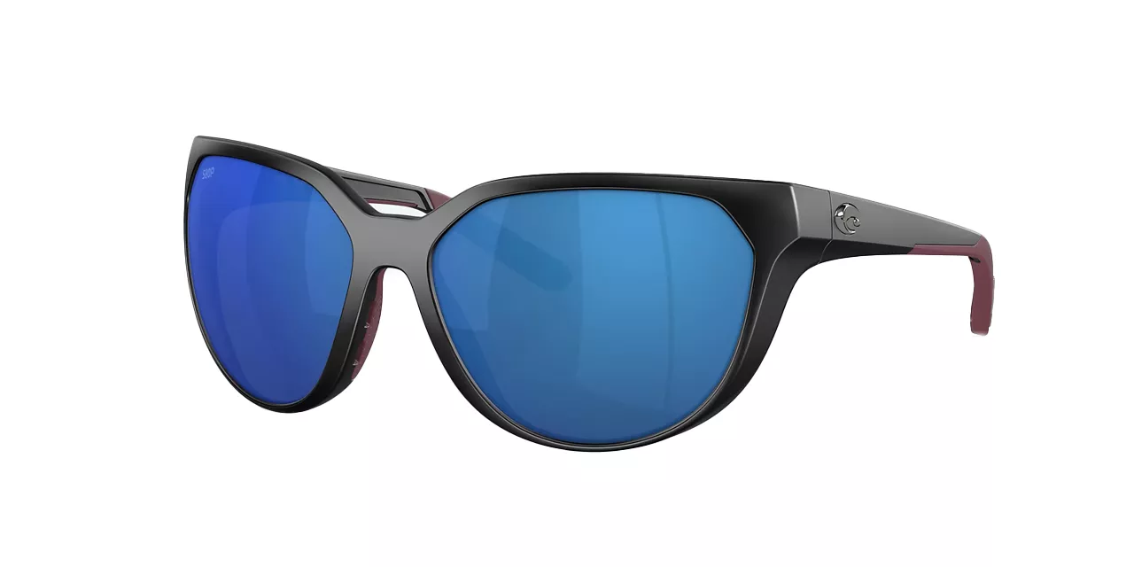 Costa Del Mar Mayfly Polarized Sunglasses Matte Black Blue Mirror 580P