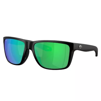 COSTA DEL MAR Men's Broadbill II Matte Black/Green Mirror 580P Polarized Sunglasses (06S9120-91200758)