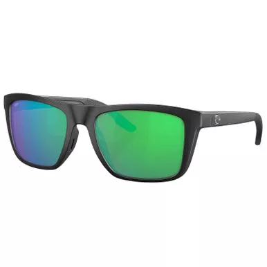 COSTA DEL MAR Men’s Mainsail Black/Green Mirror Polarized Sunglasses (06S9107-91070255)