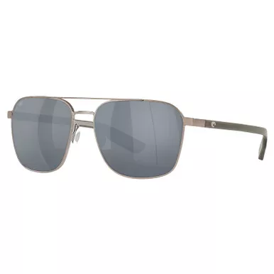 COSTA DEL MAR Men's Wader Brushed Gunmetal/Gray Silver Mirror Polarized Sunglasses (06S4003-40031858)