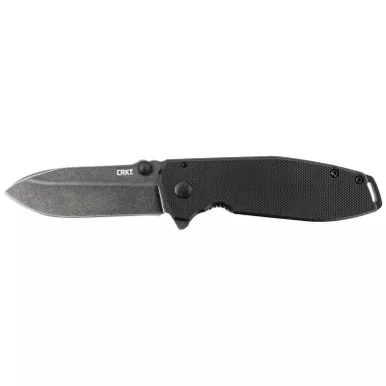 CRKT 2495K SQUID XM 2.95" Folding Drop Point Plain Black Stonewashed D2 Steel Blade/Black G10/SS Handle Includes Pocket Clip