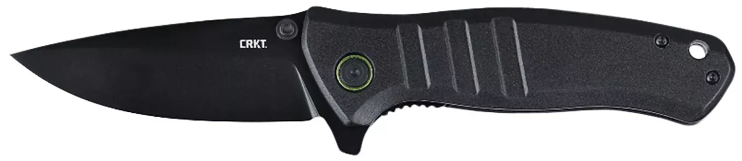 CRKT Dextro 3.18" Folding Drop Point Plain Black TiNi D2 Steel Blade Black Aluminum Handle