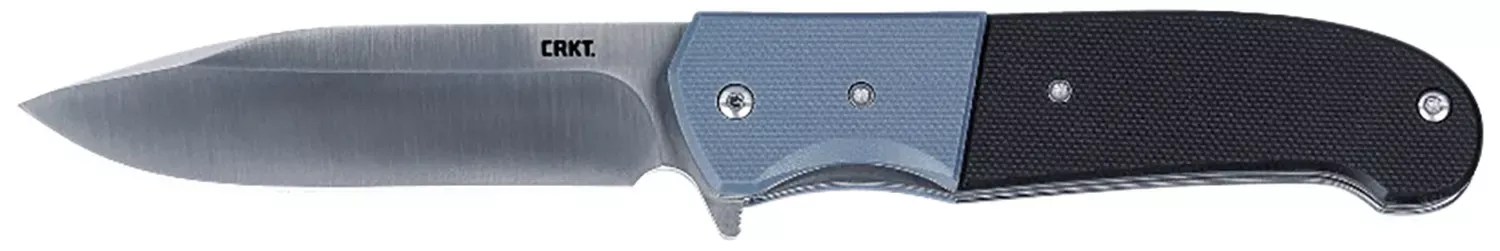 CRKT Ignitor 3.48" Folding Drop Point Plain Satin SS Blade Blue Black G10 Handle Includes Pocket Clip